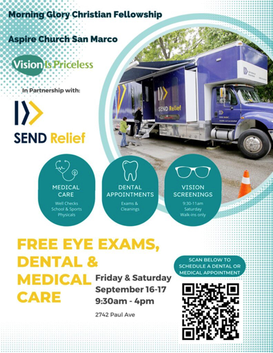 Free Eye Exam, Dental & Medical Care